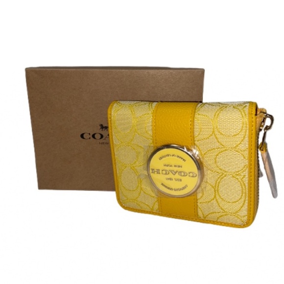 Coach Handbags - Coach Lonnie Small Zip Around Wallet in Retro Yellow NIB